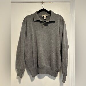 i levrieri SzL Gray 100% Merino Italian Wool Henley Collared Polo Sweater